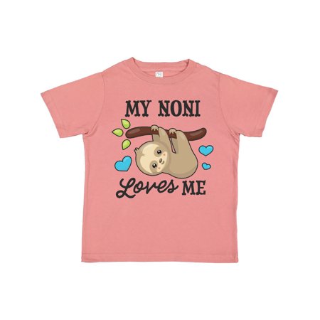 

Inktastic My Noni Loves Me with Sloth and Hearts Gift Toddler Boy or Toddler Girl T-Shirt