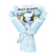 thumbnail image 3 of Ramo de flores de ganchillo, ramo de punto hecho a mano, flores artificiales para la madre Rosa azul, 3 of 9