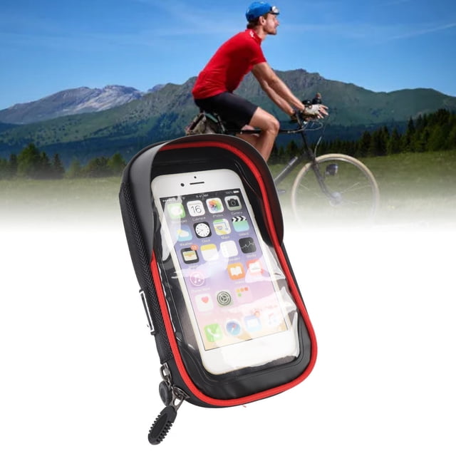 Water Proof Cycle Phone Front Frame Bag with Sunshade & Headphone Jack, Touch Screen Bike Bag for Outdoor, Dual Zipper Design for Easy Access, Organized Storage Space