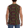 thumbnail image 4 of Fotbe Burgundy Peony Flowers Men's Camiseta sin Mangas Estampada para Hombres, Playera Casual para Gimnasio, Entrenamiento, Playa-Large, 4 of 7