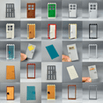 thumbnail image 2 of Door 1x4x6 Window Fence Gate DIY Garden House Architecture Accessories Building Blocks Children's Toys NO.31, 2 of 6