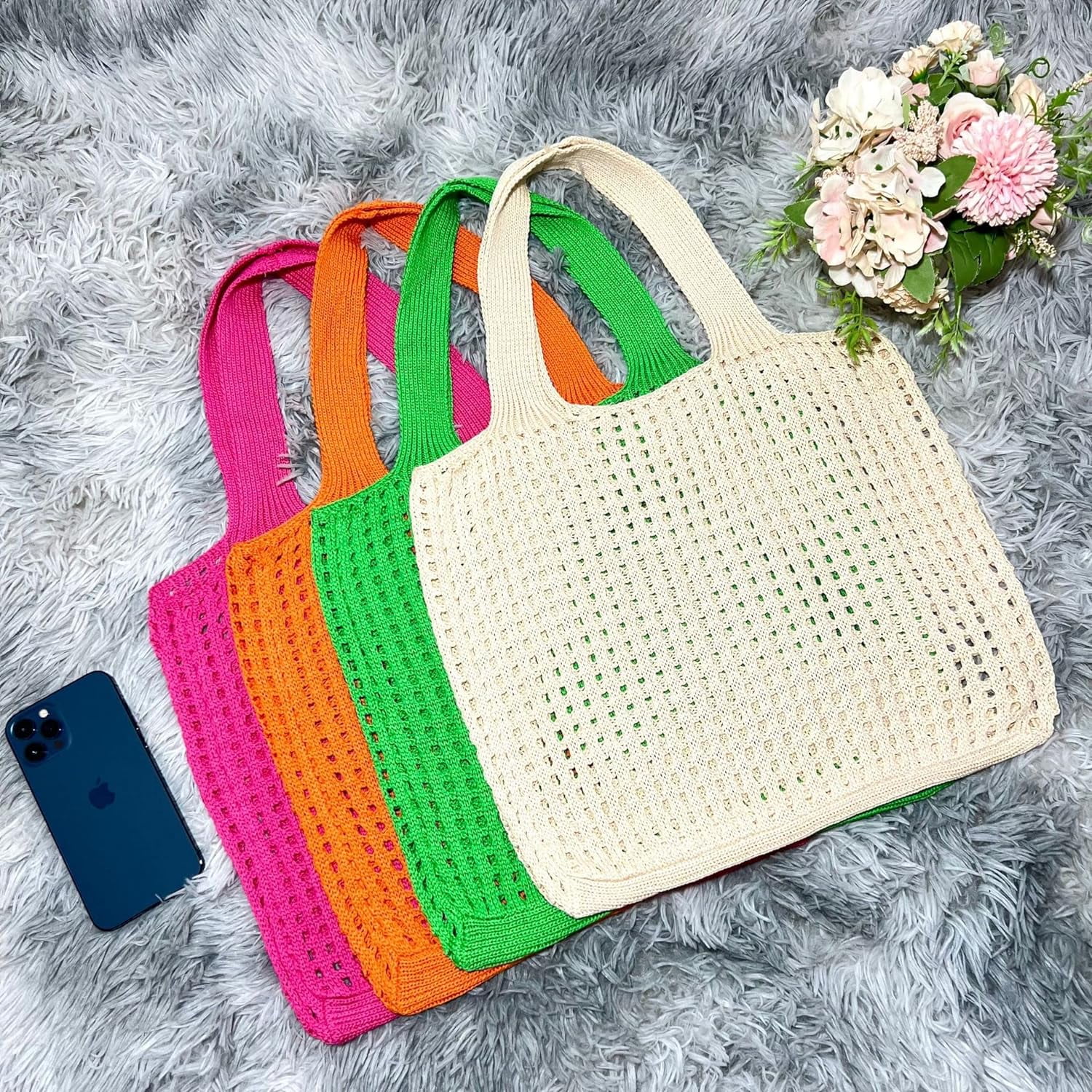 Kukuzhu Y2k Aesthetic Tote Bag Aesthetic Y2k Bag Crochet Tote Bag Aesthetic Tote Bags Aesthetic Y2k Purse