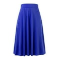 thumbnail image 5 of adviicd Women's Simple Foldover Stretch A-Line Flared Knee Length Skirt Comfy Stylish Blue, L, 5 of 5