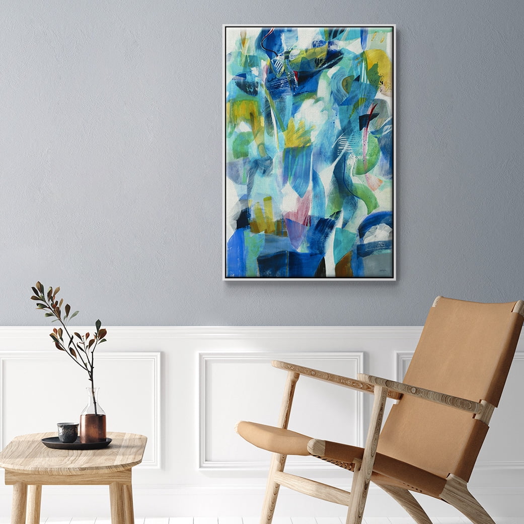 Green Passage Framed Premium Gallery Wrapped Canvas - Ready to Hang - 25 x 37 - White Floating Frame