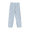thumbnail image 4 of Kdxio Gray White Floral Print Men's Sleep Pajama Pant Lounge Pants with Pockets, 4 of 8