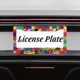 thumbnail image 7 of 2PC Autism Awareness License Plate Prame Aluminum Rust-Proof Auto Parts License Plate Decorative Screws Fit Standard 2 Holes 1 U.S. License Plate, 12.2x 6.3 Inch, 7 of 7