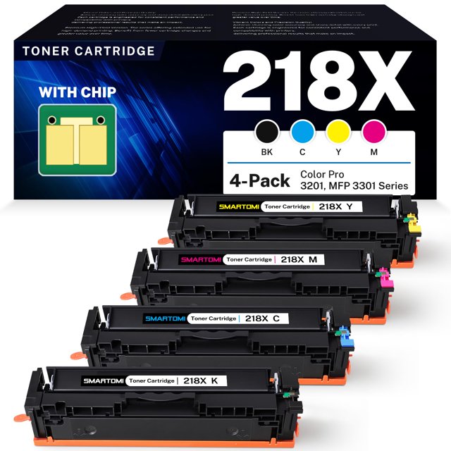 Cartuchos de tóner SMARTOMI 218X de alto rendimiento, paquete de 4 unidades para HP