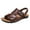 Brown, variant on Men's Sandals Cut Out Sandals for Men 2025 Casual Two- Use Beach Slipper Leather Open Toe Strap Buckle Sole Solid Color No-slip Summer Beach Water Shoes Outdoor Hiking Sandals