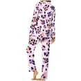 thumbnail image 3 of CZHJS Valentine's Day Womens Pajamas Long Sleeve Party Holiday Loungewear Matching Outfits Pj Sets Plus Size Pajama Wide Leg Pants and Button Down Collared Shirts Sets2 Piece, 3 of 7