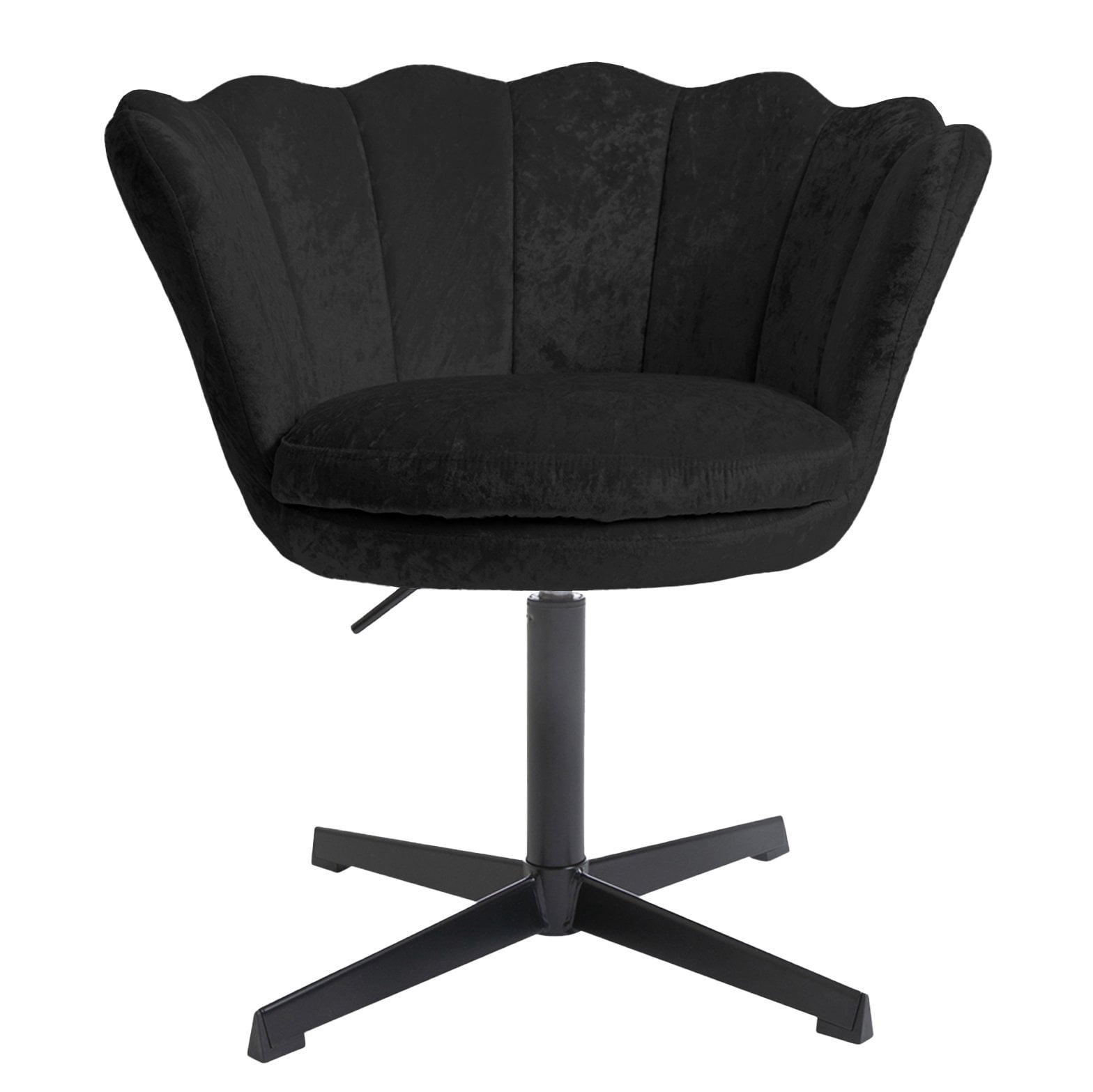 Impressions Vanity Melissa Swivel Vanity Chair with Adjustable Height, Makeup Desk Chair (Black Velvet)