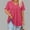Hot Pink, variant on IROINNID Women's Plus Size V-Neck Button Blouse Short Sleeve Pullover Tops,Summer Casual T-Shirt,Fashion Loose Fits Tunic Tops(Green,)