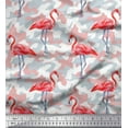 thumbnail image 1 of Soimoi Poly Georgette Fabric Camouflage Texture & Flamingo Bird Print Fabric by Yard 42 Inch Wide, 1 of 3