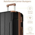 thumbnail image 2 of 3 Piece Set Suitcase, Expandable Lightweight Hardside Travel Suitcase with Spinner Wheels and TSA Lock, Carry On Luggage Suitcase with Adjustable Telescoping Handle, Black Brown, 2 of 8