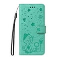 thumbnail image 2 of For Motorola Moto G06 4G 6.88" Cat&Bee Patterned Embossed Strong Magnetic Attachment/Closure, Card Slots/Pocket, PU Leather Flip Wallet Case ﻿,Green,For Motorola Moto G06 4G, 2 of 8
