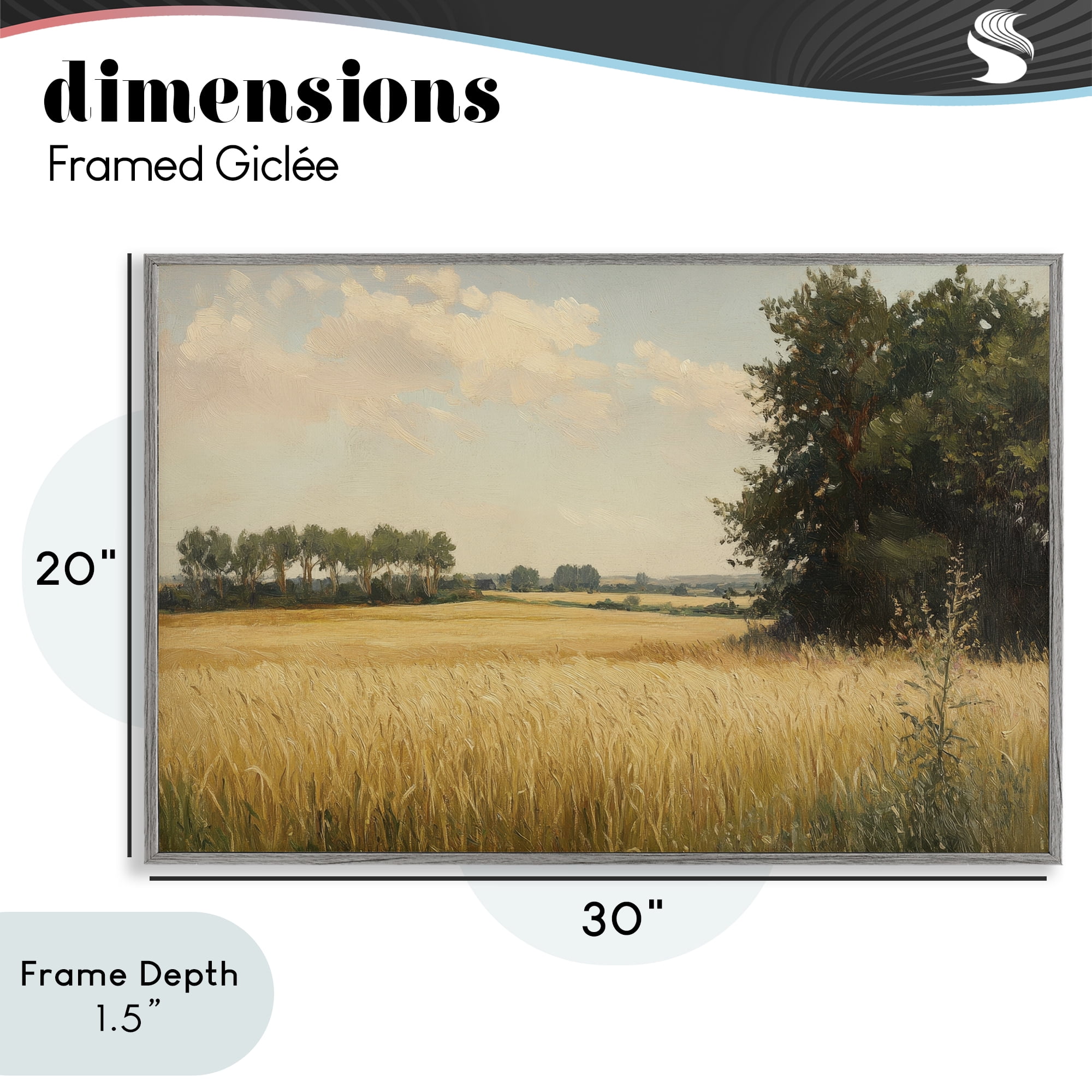 Stupell Industries Where The Wheat Grows Gray Framed Giclee Art, design by Petal Prints Design