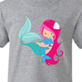 thumbnail image 4 of Inktastic Mermaid And Dolphin, Mermaid With Pink Hair Youth T-Shirt, 4 of 5