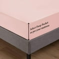 thumbnail image 4 of 4-Piece Full Sleeper Sofa Sheet Set, 100% Egyptian Cotton, 600 Thread Count, Fits 8" Deep Pull-Out Couch Mattress (54" x 72") - Blush Pink Solid, 4 of 5