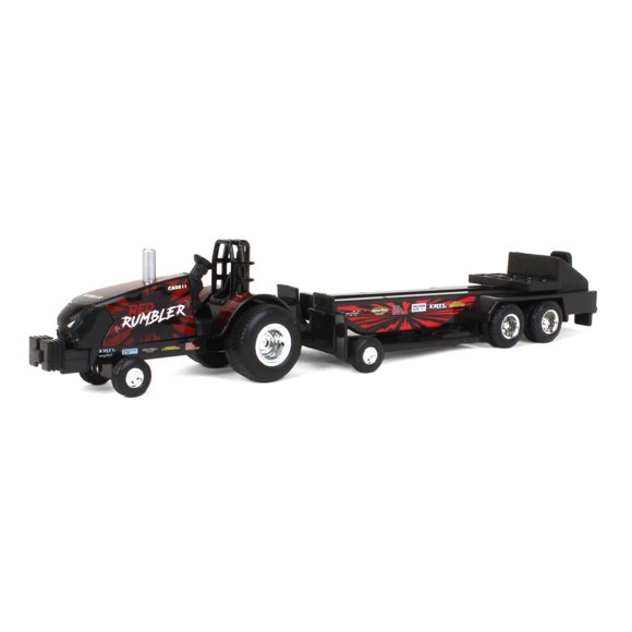 Tractor de juguete Case IH Magnum Red Rumbler con trineo 1/64