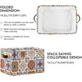 thumbnail image 3 of 2 Pack Fabric Storage Basket Mexican Talavera Ceramic Tile Closet Storage Bins with Handles Foldable Baskets for Shelves Toy Organizer Home Office Decor Gifts, 3 of 7