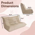 thumbnail image 6 of Furmax 66.5" Oversized Floor Sofa Couch, 2-Seater Leather Lazy Sofa Chair with Cup Holders for Gaming, Movie Nights, Living Room & Dorm, No Assembly Required, Beige, 6 of 7