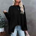 thumbnail image 2 of Baqcunre Womens Sweaters Womens Oversized One Shoulder Long Sleeve Blouse Pullover Tunic Sweaters Tops Tops For Women 2023 Hoodies For Women Black L, 2 of 9