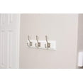 thumbnail image 3 of BirdRock Home Classic Hook Coat and Hat Rack - 3 Hooks - Wall Mount - White Finish - Satin Nickel Hooks, 3 of 3
