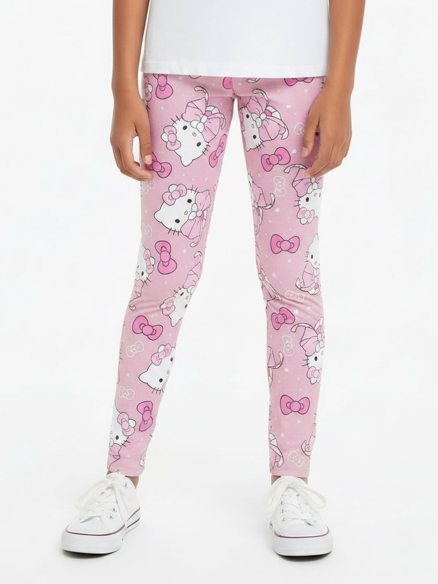 Sanrio Girls' Hello Kitty Bows Graphic Leggings, Sizes 4-16
