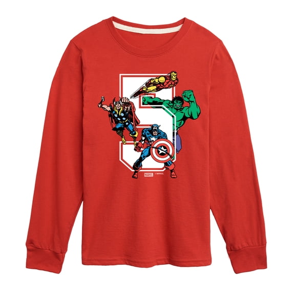 Marvel The Avengers - Birthday 5 - Toddler And Youth Long Sleeve Graphic T-Shirt