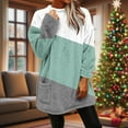thumbnail image 4 of ZUKMRJPC Women's Flannel Sweatshirts Winter Warm Fleece Round Neck Fashion Color Block Long Pullover Soft Comfy Casual Tops with Pocket, 4 of 8