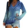 thumbnail image 4 of HEILAU American Flag Graphic T Shirts for Women 4th of July Ladies Casual Letter Printed Long Sleeve T Shirt Patriotic Tops, 4 of 5