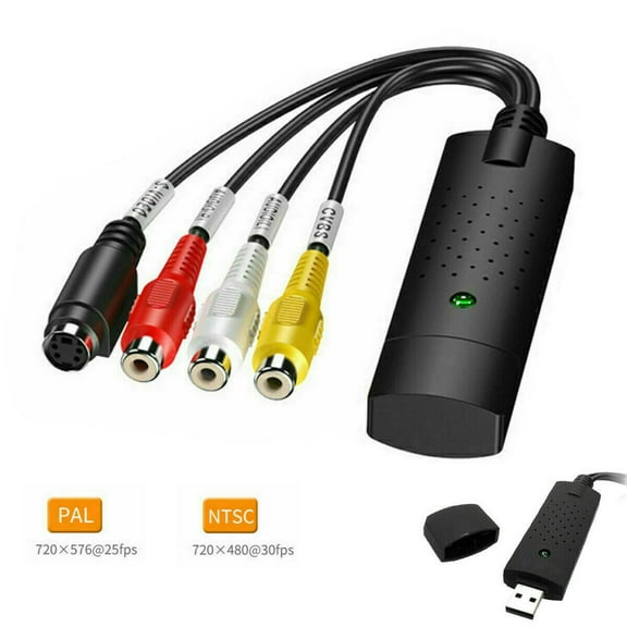 The VHS to Digital Converter USB 2.0 Video Converter Audio Capture Card VHS Box VHS VCR TV to Digital Converter Support Win 2000/Win Xp/ Win Vista /Win 7/Win 8/ Win 10 Linux Mac/Android