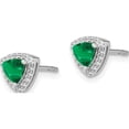 thumbnail image 2 of 14K White Gold Trillion Emerald And Diamond Halo Earrings (Width 7.1) (Length 7.1) - Jbsp, 2 of 5