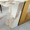 thumbnail image 7 of 71” Leavader L-shape Sintered Stone Square Dining Table Set For 6 People Kitchen Room with 6 Chairs, 7 of 7