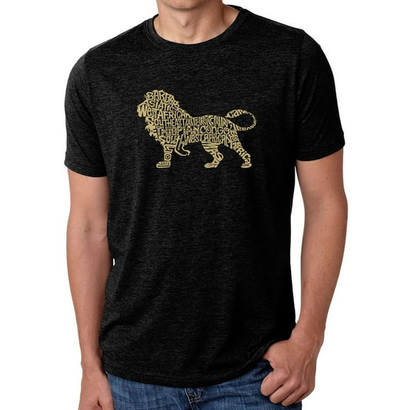 LA Pop Art Men's Premium Blend Word Art T-shirt - Lion