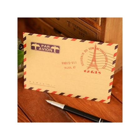 Toddmomy 10Pcs Classic Letter Pattern Envelopes Multipurpose Postcard Container 4.3x6.4in