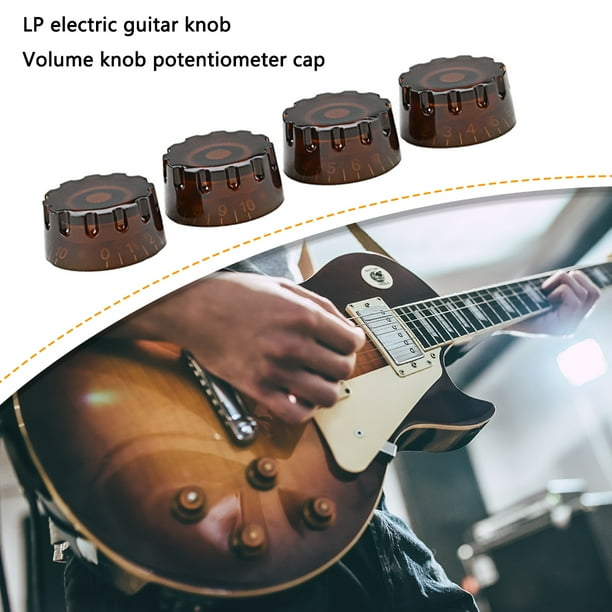 4 Uds perillas de volumen de bajo pantalla de números clavijas de volumen de acrílico para guitarra eléctrica LP Likrtyny Para estrenar