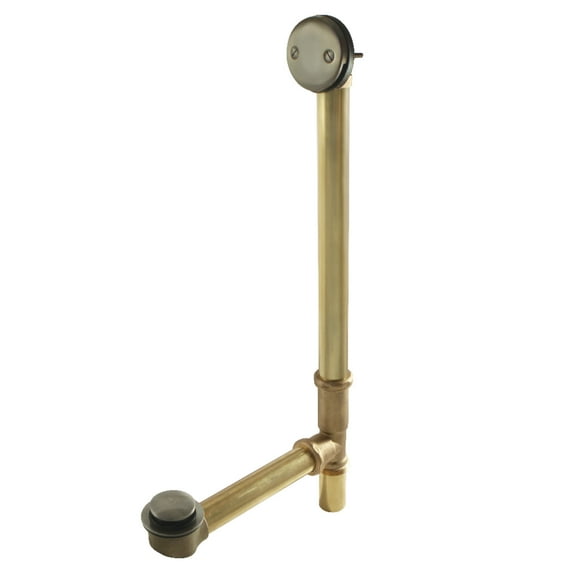 Kingston Brass DTT2183 18 in. Standard Mount Tub Waste & Overflow with Tip Toe Drain, Antique Brass