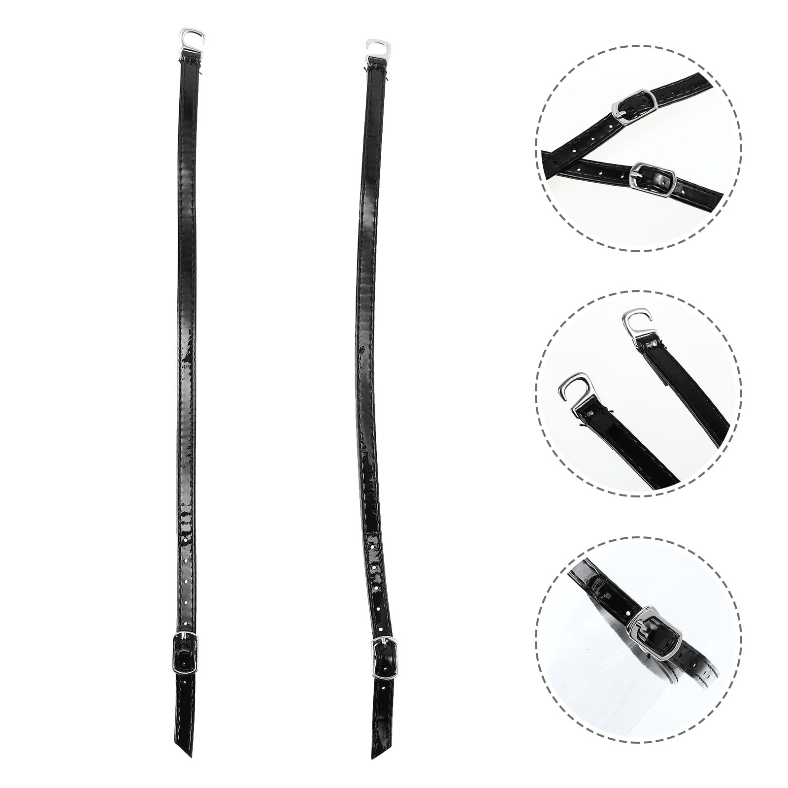 2 Pairs Adjustable Shoes Laces High Heel Bungee Black High Heel Belt