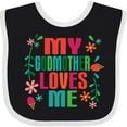 thumbnail image 3 of Inktastic My Godmother Loves Me Girls Girls Baby Bib, 3 of 4
