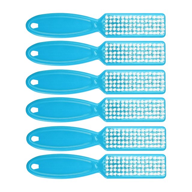 Unique Bargains 6 Pcs Fingernail Cleaner Nail Brush Fingernail Cleaning Tools Manicure Brush with Plastic Handle Blue