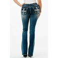 thumbnail image 3 of Grace in LA Women's Cross Embroidered Rhinestones Stretch Bootcut Jeans (25, Blue), 3 of 3