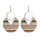 thumbnail image 1 of 2 DISCOS DE MADERA RAYADOS PENDIENTES GRANDES DE MADERA CON ANILLO Y GANCHO DORADOS Pendientes étnicos tribales ligeros, DORADOS y colores naturales, 1 of 5