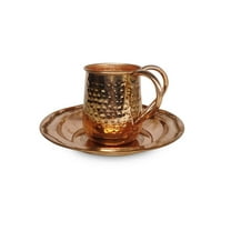 CC Pure Copper Netilat Yadayim Cup with Plate | Negel Vasser Hammered Cup | Wash Mug | | 100% Kosher! | Wash Cup 500 ml