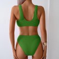 thumbnail image 5 of Women's Bikini Set Fashion Solid Color Two Piece Sexy Swimsuit with Removable Bra Pads No Underwire for Beach Vacation,Dark Green,XL, 5 of 8
