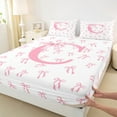 thumbnail image 3 of Castle Fairy Bowknot Alphabet C 4pcs Bed Sheets for Teens,Dreamy Princess King Sheets,Kawaii Bow Super Cozy Sheet Set,Breathable Home Decor, 3 of 7