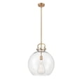 thumbnail image 4 of Innovations Lighting  Newton Sphere - 1 Light 16" Stem Hung Pendant Satin Nickel/Matte White, 4 of 5