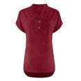 thumbnail image 4 of GZWYHT Linen Tops For Women，Solid Color Plus Size Tops Tunic Shirts for Women Womens Summer Tops Blouses for Women Lightweight Casual Blouse Spring Tops, 4 of 8