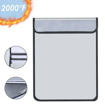 DIDADI Fire Proof Bag for Documents, 2000℉ Fireproof Waterproof Money Bag with Zipper for Valuables (15"x11")