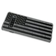 thumbnail image 2 of DistinctInk Clear Shockproof Hybrid Case for Samsung Galaxy S10+ PLUS(6.4" Screen) - TPU Bumper, Acrylic Back, Tempered Glass Screen Protector - Weathered Grey US Flag, 2 of 6