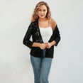 thumbnail image 2 of yillto Women Plus Size Cardigan 3/4 Sleeve Open Front Lightweight Lace Coats Formal Blazer S-5XL, 2 of 6